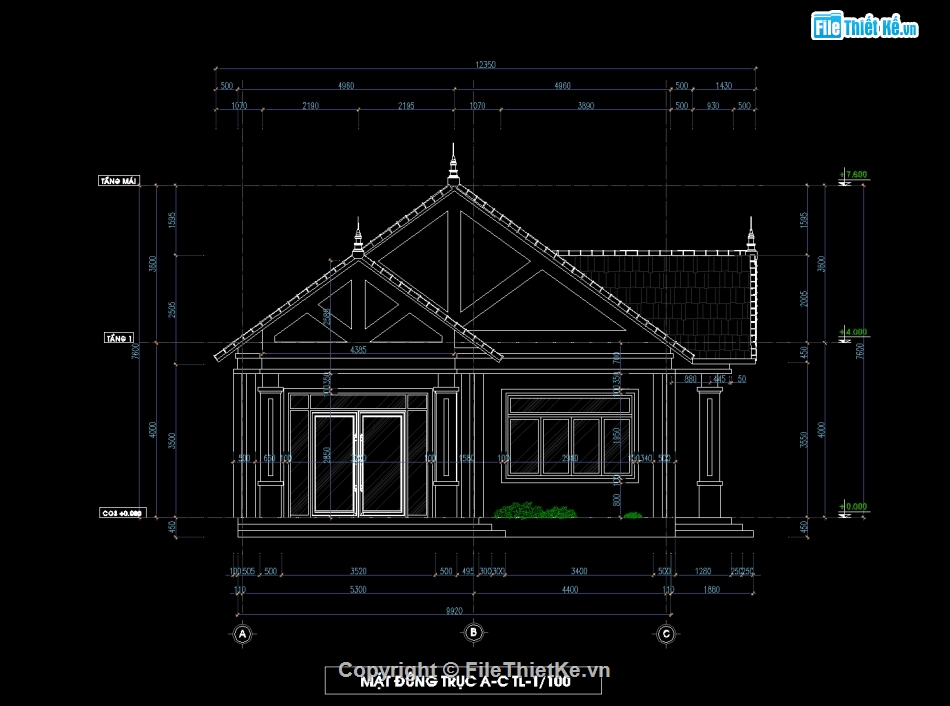 nhà cấp 4 9.92x16.5m,thiết kế nhà cấp 4,thiết kế bản vẽ thi công,biệt thự mái thái,kết cấu biệt thự,bản vẽ nhà cấp 4